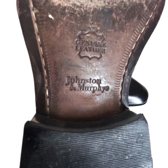 Johnston Murphy Monk Strap Shoes Mens Size 8 Black Leather Gunmetal Buckle - Picture 13 of 13